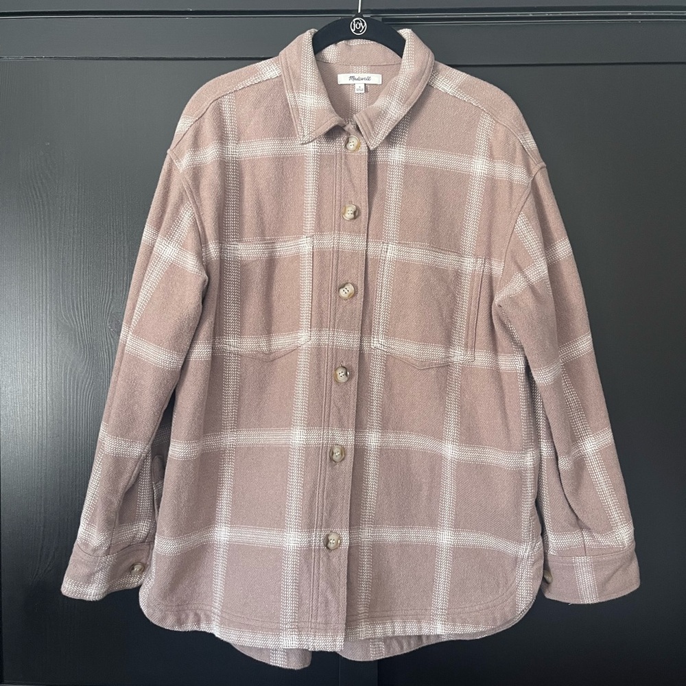 Madewell Flannel Kentwood Oversized Shirt-Jacket in Windowpane